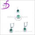 new design emerald silver jewelry set